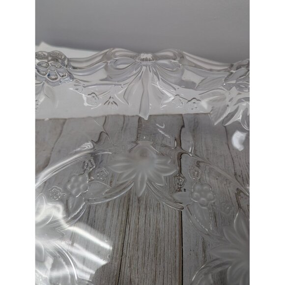 Vintage Mikasa Walther Crystal Centerpiece Bowl Bows Ribbons Roses Flowers - Picture 2 of 6